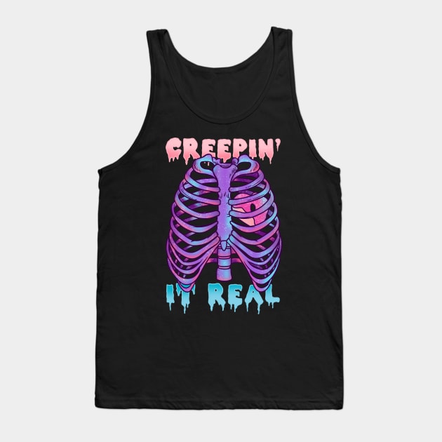 Creepin It Real I Creepy Cute Soft Grunge graphic Tank Top by biNutz